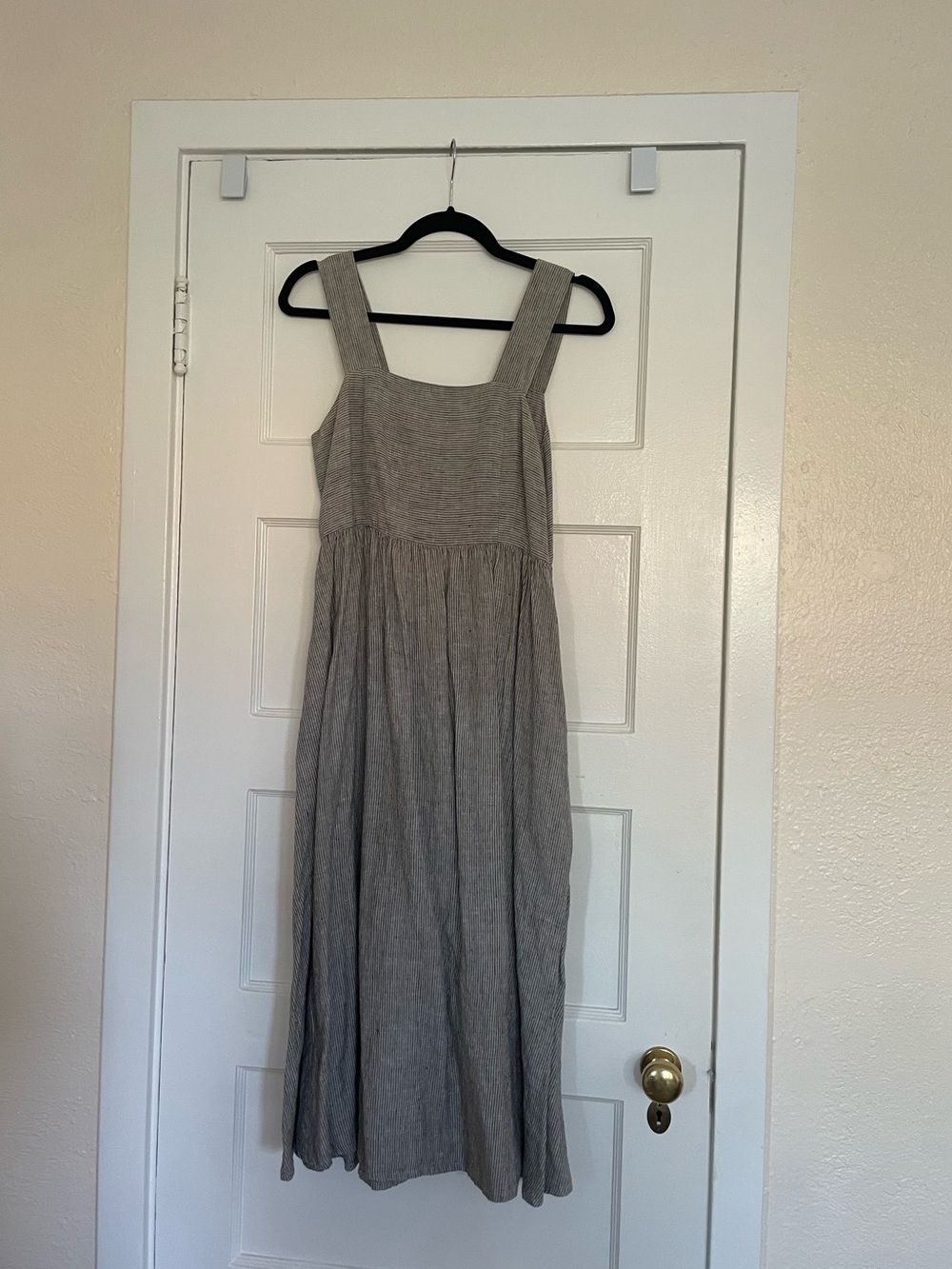 7115 by Szeki pinstriped linen sundress